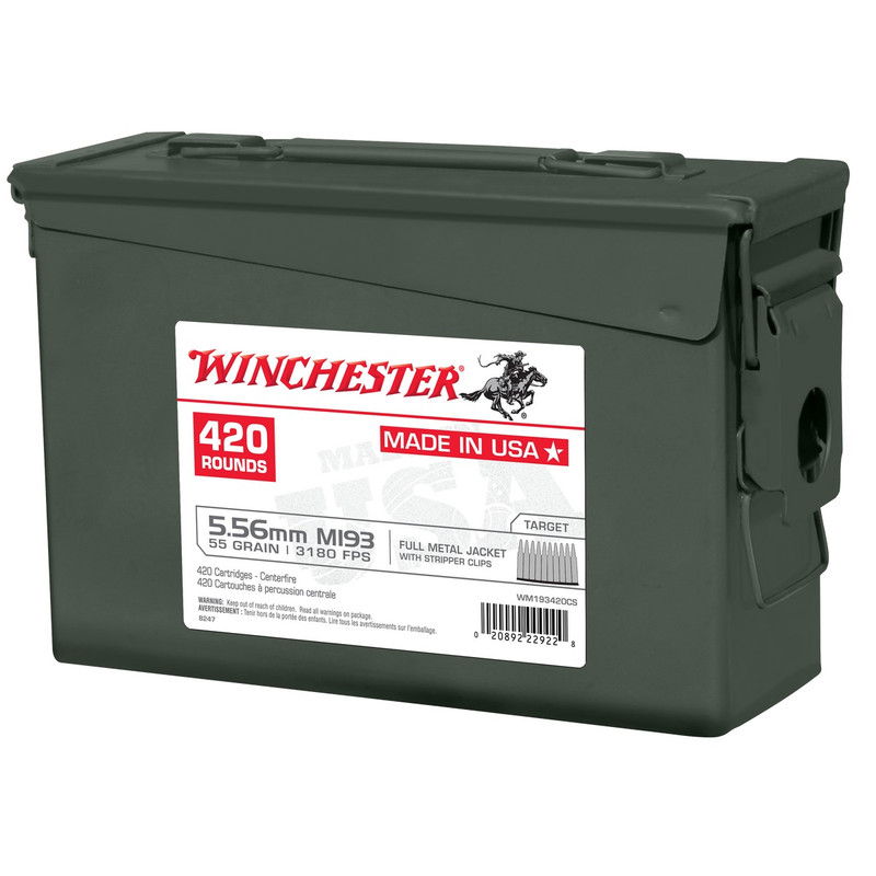 WINCHESTER LC M193 AMO 5.56 NATO 55GR FMJ 420RD (2 CAN CASE)