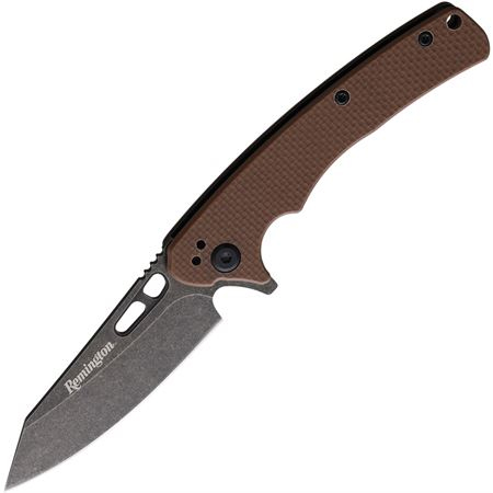 REMINGTON EDC COPING FOLDER G10 TAN HANDLE D2 STONE WASHED 4IN
