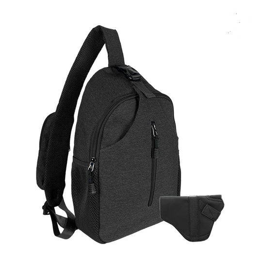 JESSIE & JAMES KYLE MINIMALIST SLING SHOULDER CONCEALED BACKPACK 16 H X 11 W X 4.5 D ( BLACK )
