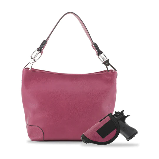 JESSIE & JAMES LYDIA LOCK AND KEY HOBO SHOULDER BAG 9 H X 11 W X 4 D ( WINE )