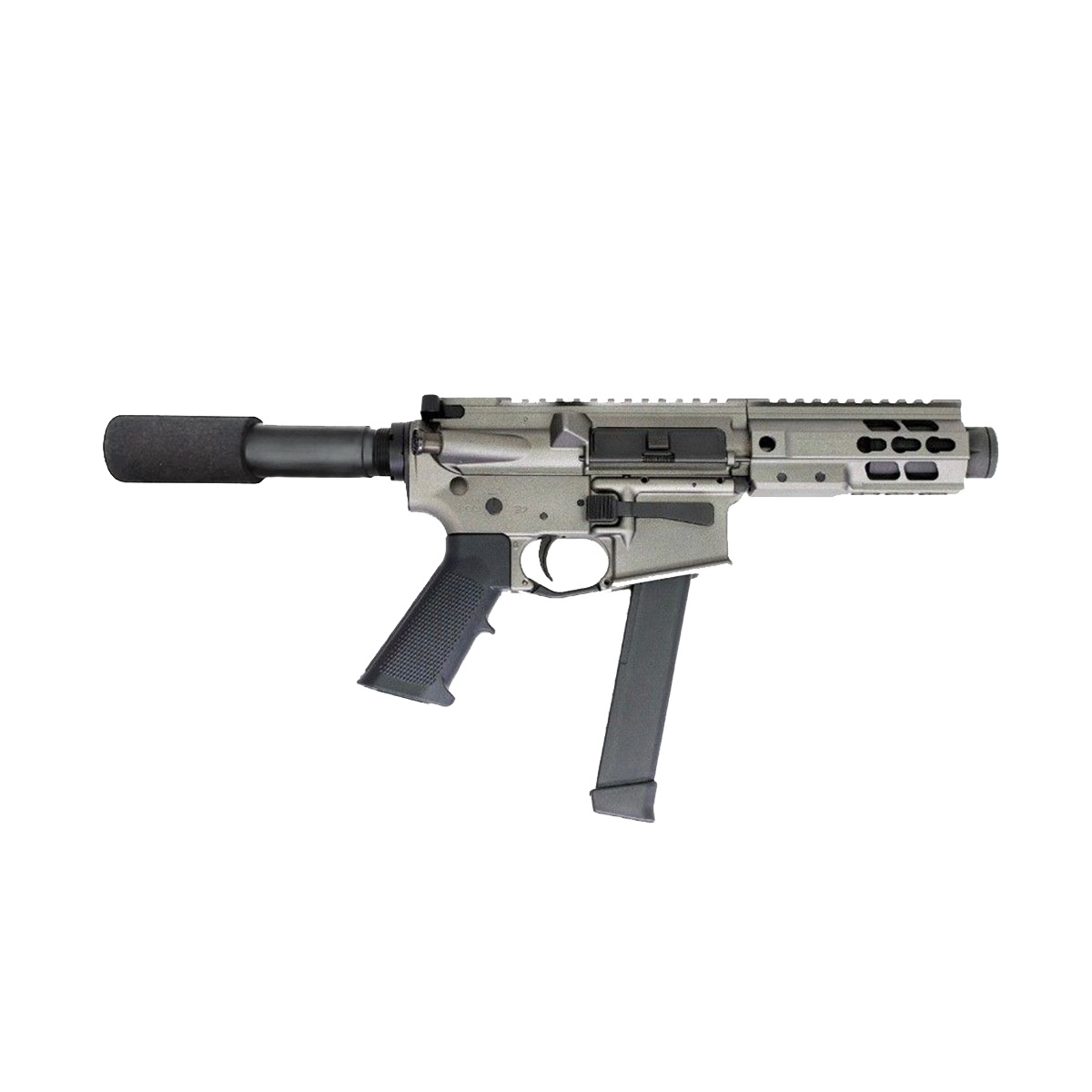 BRIGADE MFG BM-9 HGA 9MM 5.5IN BBL 5IN RAIL FORGED TUNGSTEN PADDED BUFFER TUBE 33RD MAG MINI CAN