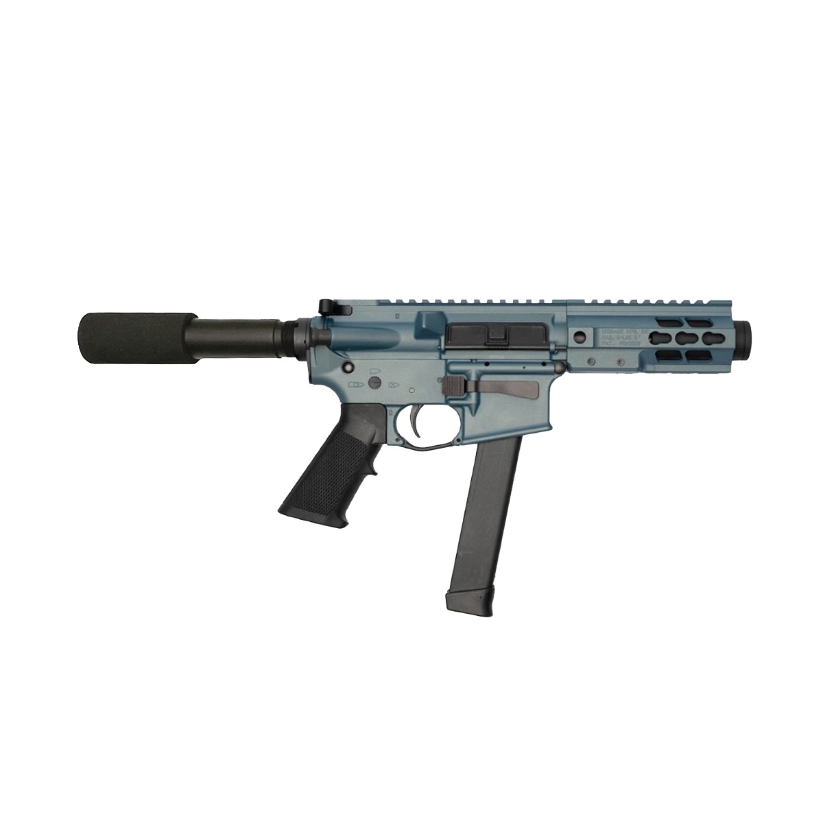BRIGADE MFG BM-9 HGA 9MM 5.5IN BBL 5IN U-RAIL FORGED BLUE TITANIUM PADDED BUFFER TUBE 33RD MINI CAN