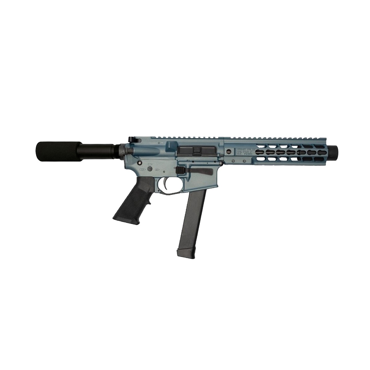 BRIGADE MFG BM-9 HGA 9MM 9IN BBL 8IN RAIL FORGED BLUE TITANIUM PADDED BUFFER TUBE 33RD MAG MINI CAN