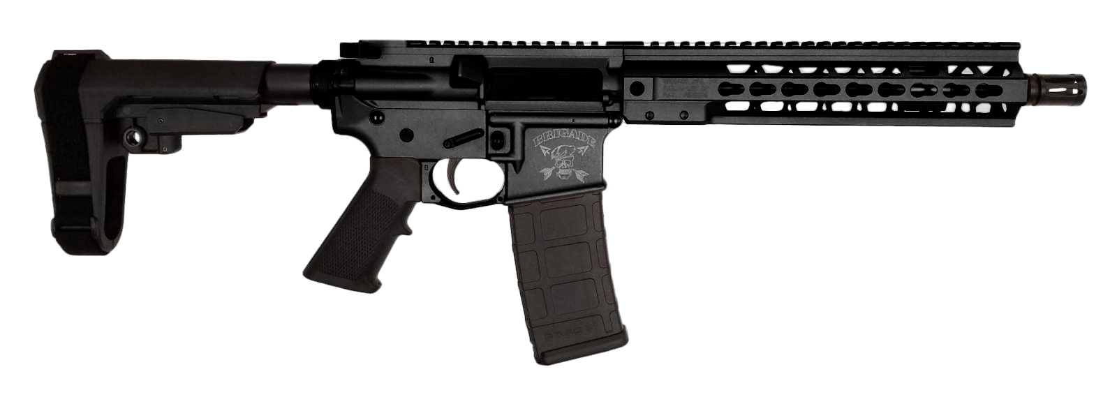 Forged AR-15 5.56 10.5" Pistol Black, w/ SBA3 Tac 10" Urail; SBA3 Tactical Brace; A2 Flash Hider; Key-Mod Rail 1x30rd mag