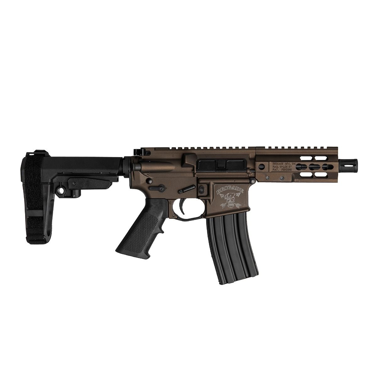 Forged AR-15 5.56  5" Pistol Midnight Burnt Bronze w/ SBA3 Tact Brace; 5" Urail; SBA3 Tactical Brace; A2 Flash Hider 1x30rd mag