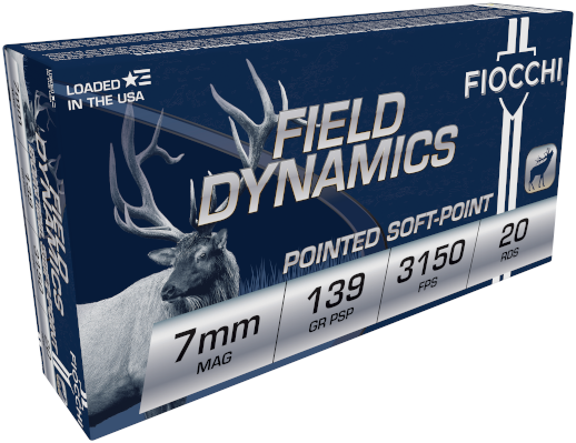 FIOCCHI 7mm Remington Magnum 139gr PSP Field Dynamics Rifle Ammunition