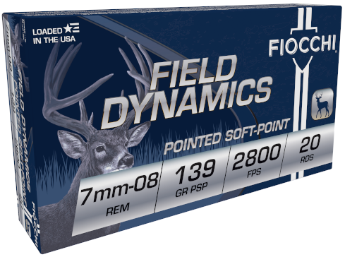 Fiocchi Field Dynamics 7mm-08 Remington 139gr PSP Interlock Boat Tail Soft Point (20rd)