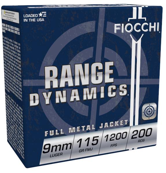 FIOCCHI AMO 9MM LUGER 115GR FMJ 200-RD BOX (5 BOXES PER CASE)