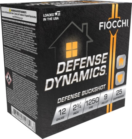 Fiocchi Defense Buckshot 12 Gauge 2-3/4" 00 (9 Pellets) 25rd