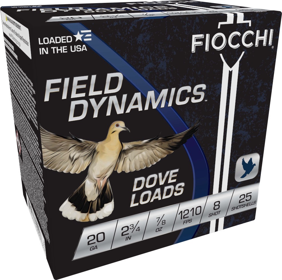 Fiocchi 20GT8 Field Dynamics Dove & Quail 20Gauge 2.75" 7/8oz 8Shot 25 - Fiocchi - 20 Gauge