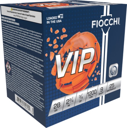 Fiocchi Exacta Target VIP 28 Gauge 2-3/4 in 3/4 oz #9 Shot 25-Round Shotshell