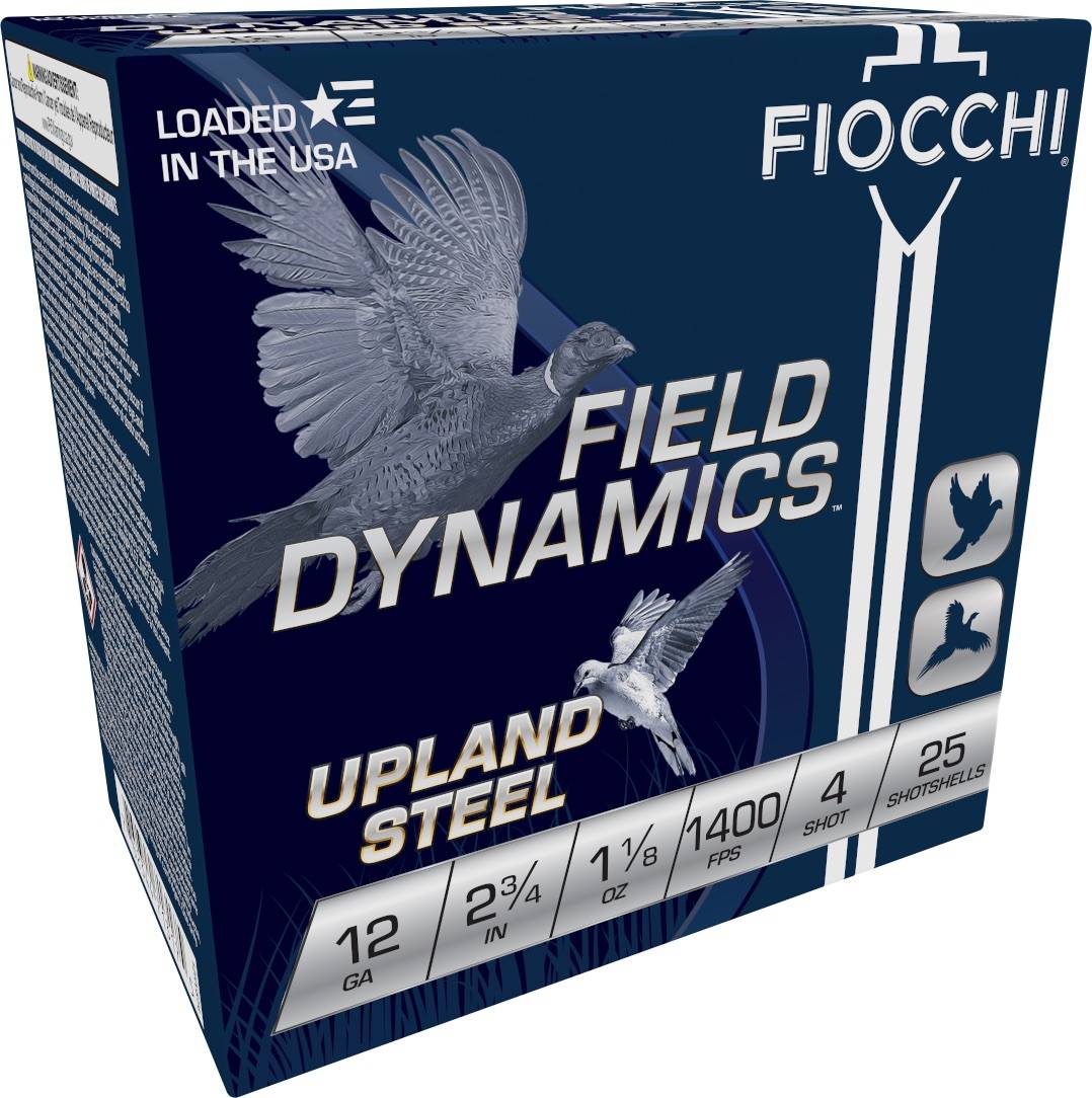 Fiocchi Field Dynamics Upland Steel 12ga 2.75in #4 25rd Shotshell 12HVST4 - Fiocchi - 12 Gauge