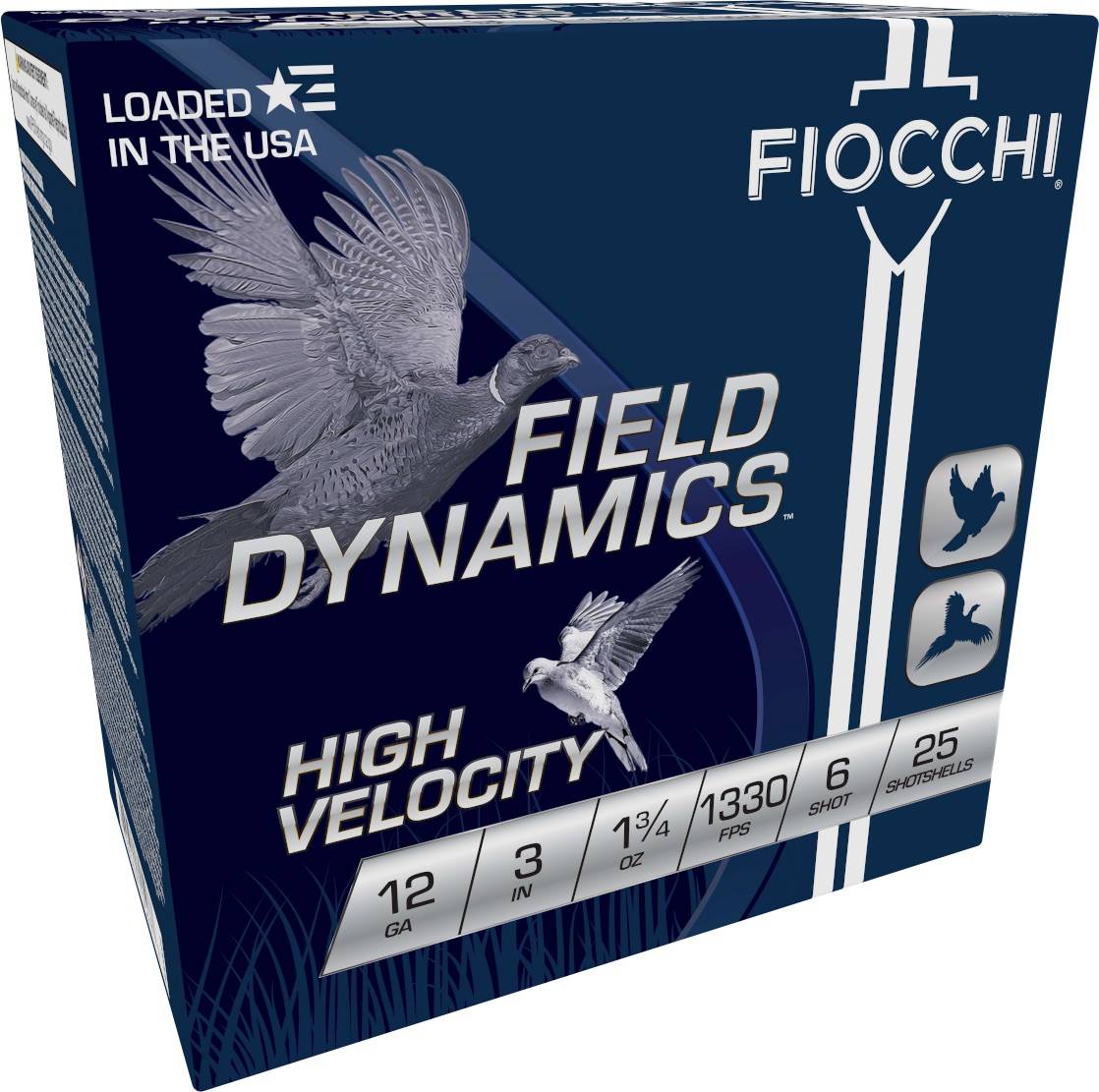 Fiocchi Field Dynamics 123HV6 High Velocity 12 Gauge 3in 1-3/4oz #6 Lead Shotshell (25 Rounds)