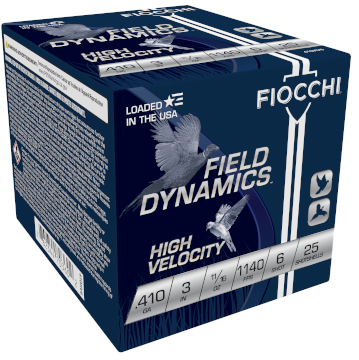 Fiocchi High Velocity Hunting Loads 410 ga. 3 in. 11-16 oz. 6 Shot 25 rd. - Fiocchi - .410 Bore