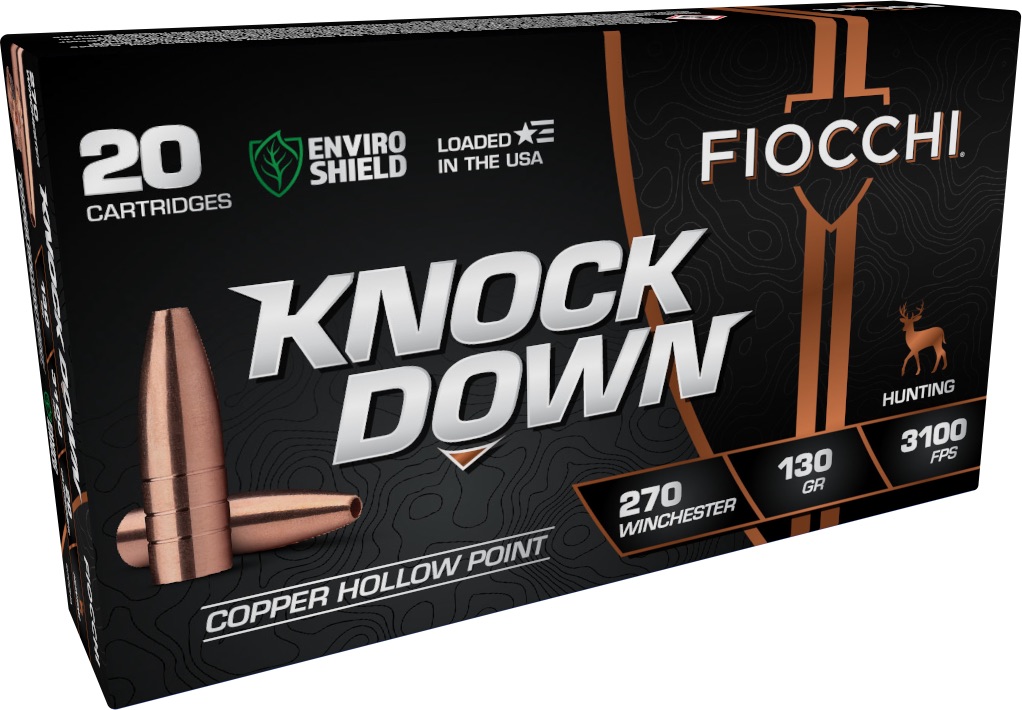 Fiocchi 270CHA Knock Down Enviro Shield 270Win 130gr Hollow Point 20 Per - Fiocchi - HOLLOW POINT