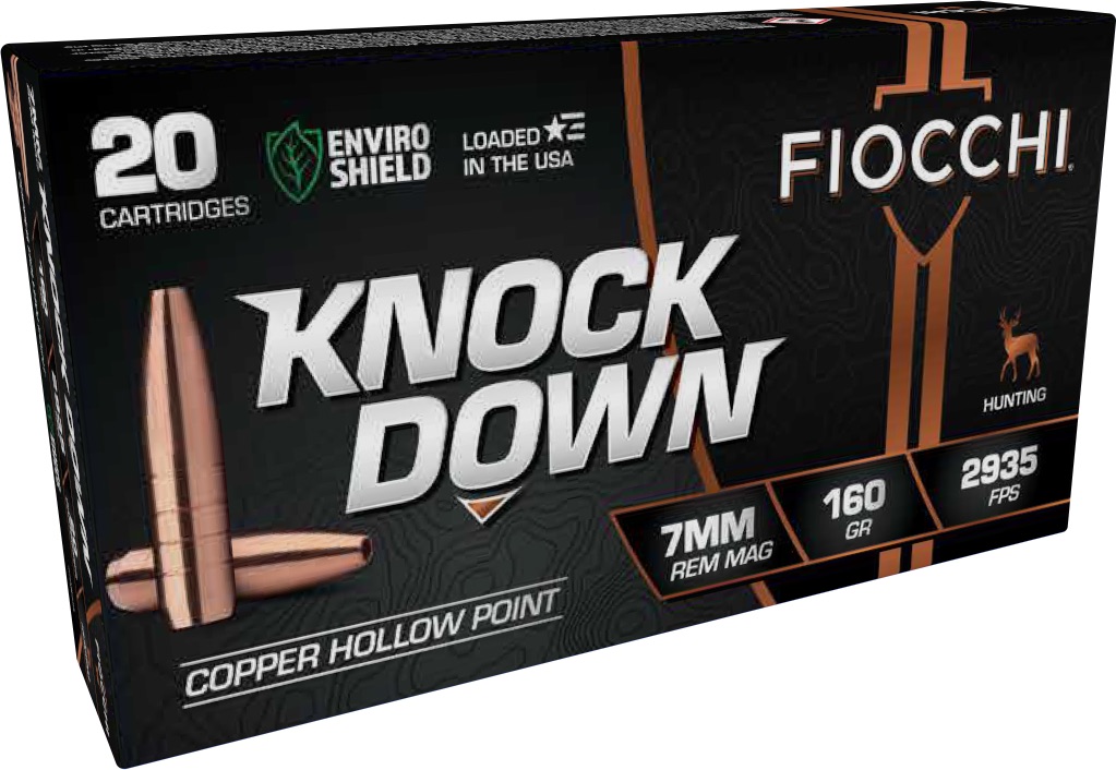 FIOCCHI KNOCK DOWN AMO LEAD FREE COPPER HP 7MM REM MAG 160GR 20RD ( 10 PER CASE )