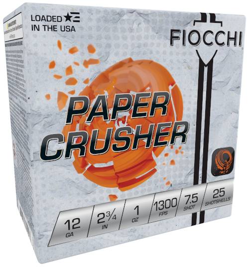 FIOCCHI PAPER CRUSHER TARGET AMO 12GA 2.75 IN 1 OZ #7.5 1300FPS 25-RD ( 10 BOXE SPER CASE )