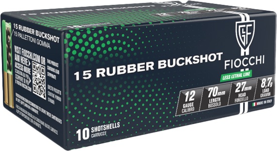 Fiocchi 12LERB10 12 Gauge 2-3/4" 15 Pellet Rubber Buckshot 10/Box - Fiocchi - 12 GAUGE