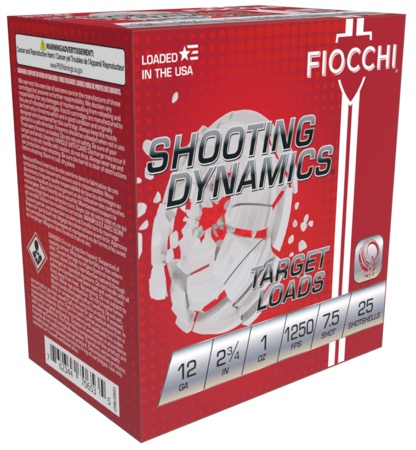 Fiocchi Shooting Dynamics 12SD1X75 Shotgun Loads - 12 Gauge, 2.75 Inch, 1 Ounce, 1250 FPS, 7.5 Shot, 25 Rounds - Fiocchi - 12 GAUGE