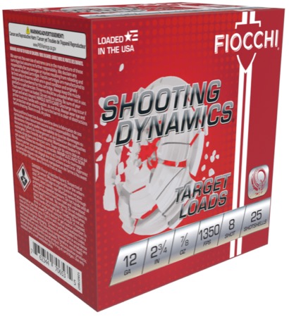 Fiocchi Shooting Dynamics 12 Gauge 2-3/4" 7/8 oz #8 Lead Shotshell (25 Rounds)