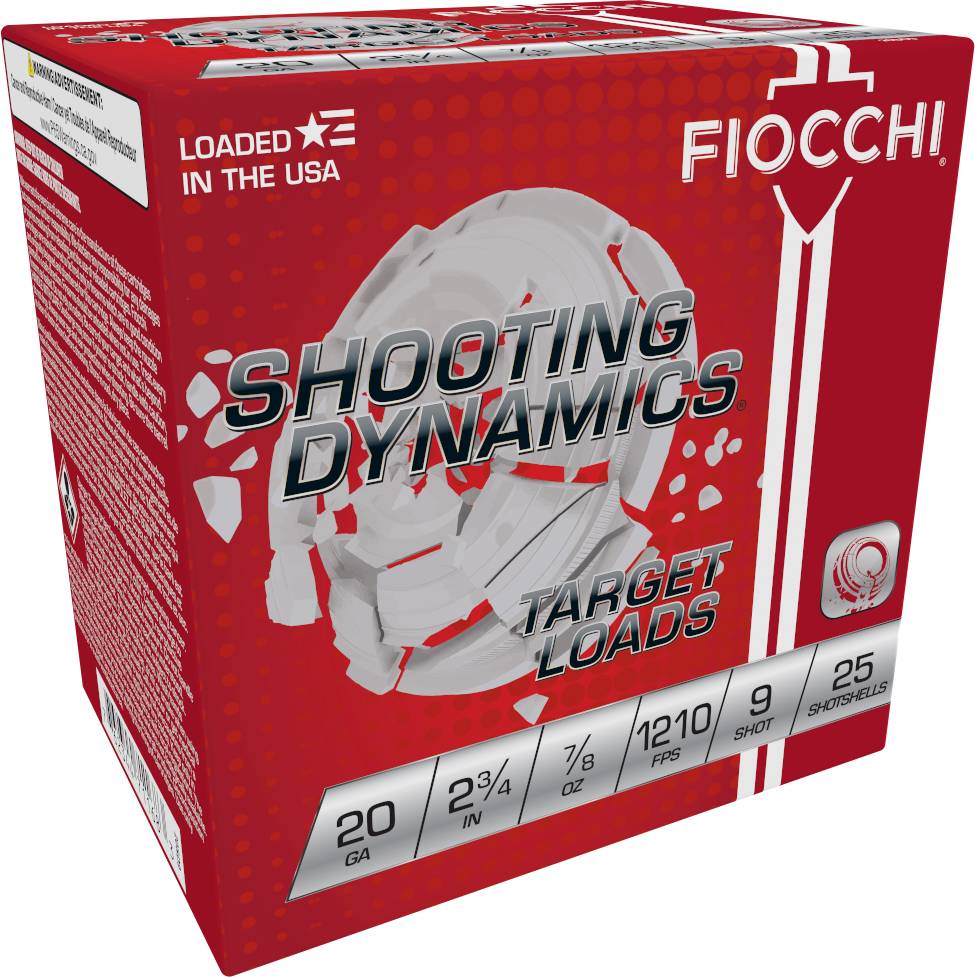 FIOCCHI SHOOTING DYNAMICS AMO 20GA 2.75 IN 7/8 OZ #9 1210FPS 25-RD ( 10 BOXES PER CASE )