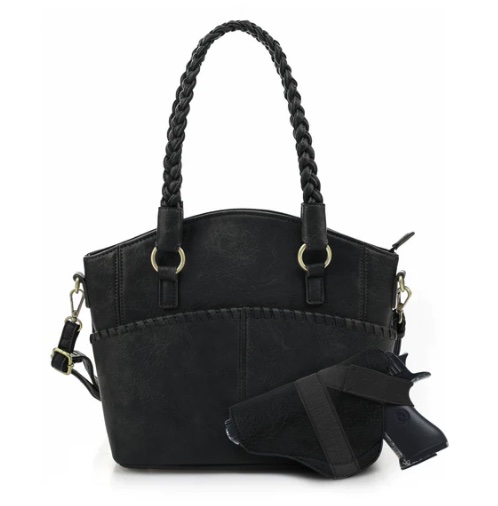JESSIE & JAMES BELLA CONCEALED CARRY TOTE 10.3 H X 13 W X 5.3 D ( BLACK )