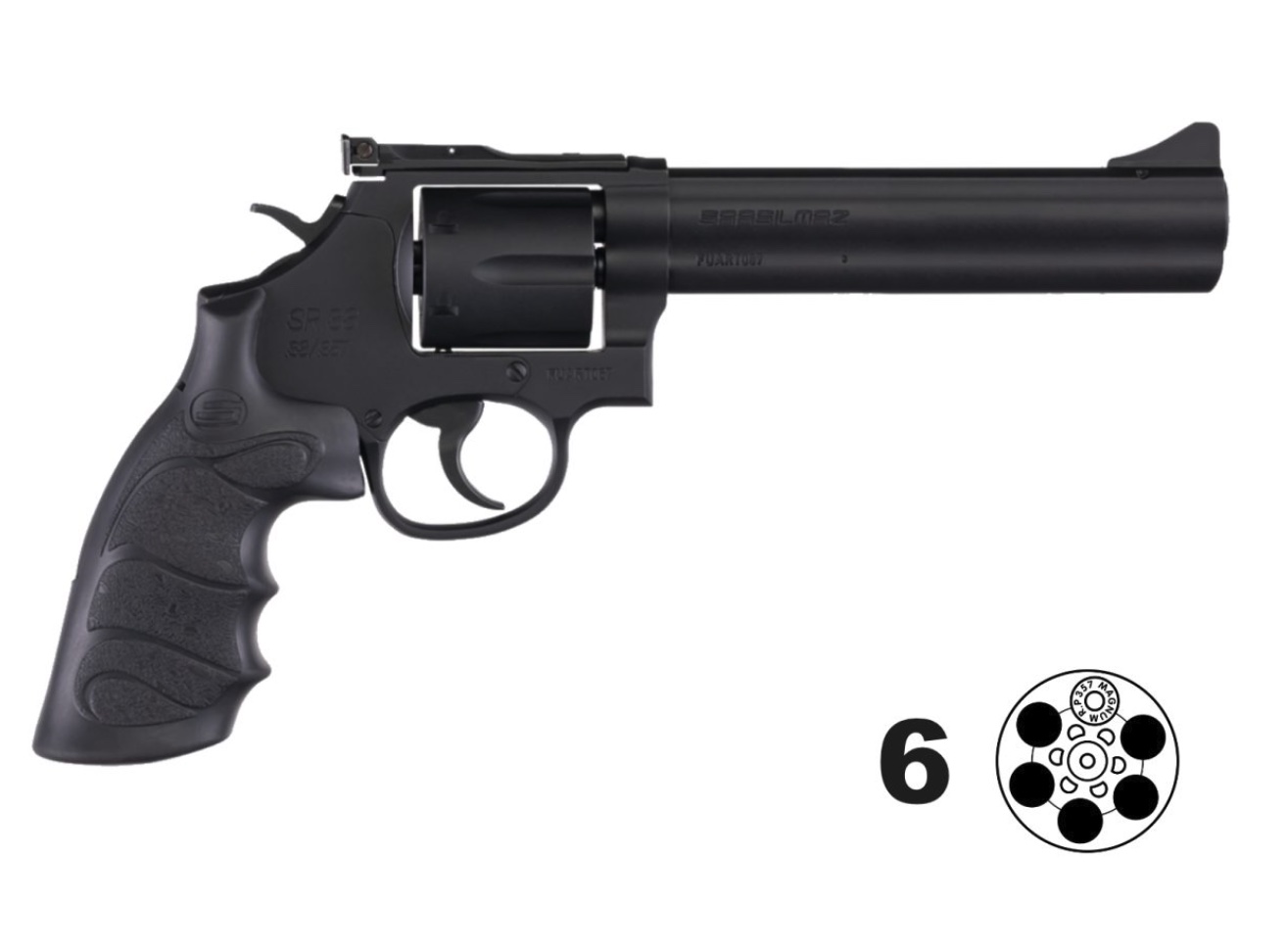 SAR USA SARSR38BL6 .357 Mag Revolver 6" Barrel 6-Shot Black Steel Frame