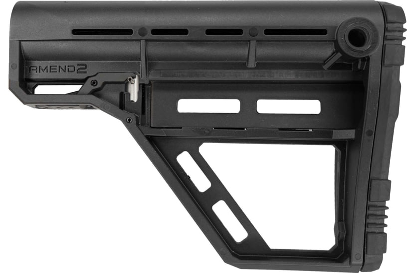 Amend2 A2AMSBASEBLK Modular AR-15 Stock, M-LOK, Black, Polymer, Steel