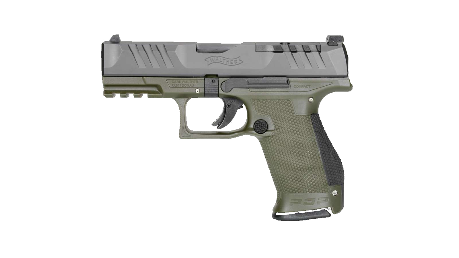 Walther PDP Compact 9mm Luger 4 in Two Tone Green 15 Round Capacity