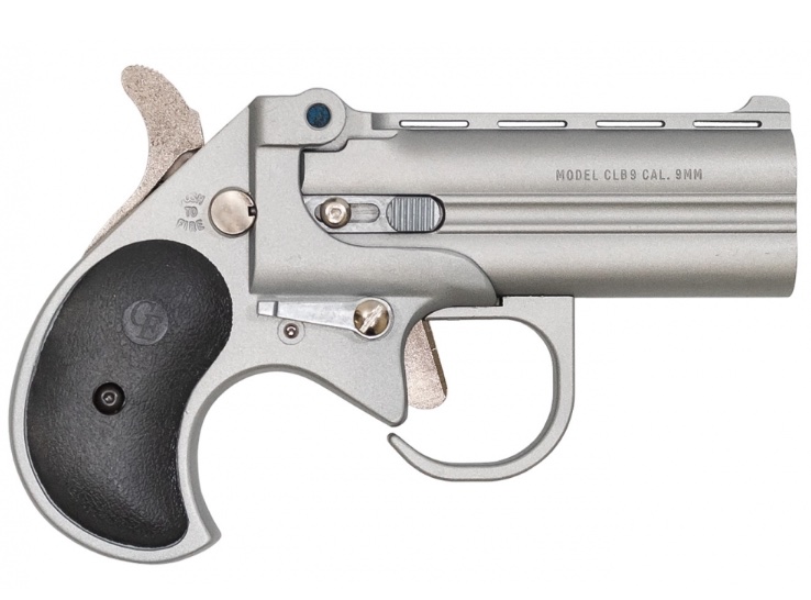 Derringer - Long Bore w Guardian - 9mm - Stn/Blk Satin w Black Grips 3.5" Barrel; 5.4" OAL; 2 Rounds