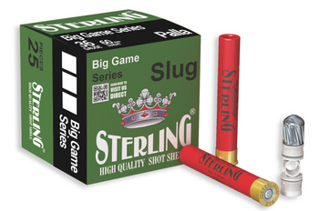 Sterling STL410RS .410 2.5" Rifled Slug 25 Ct Box, 20 Box Case - STERLING AMMUNITION - .410 BORE