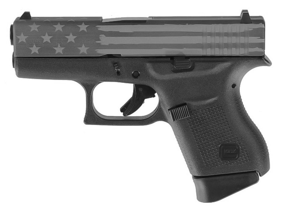 GLOCK 26 GEN 5 G26 HGA 9MM 3.5 IN BBL 5LB 3 10RD MAGS ELITE TITANIUM BATTLE FLAG CERAKOTE SLIDE