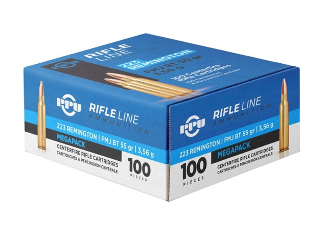 PPU MEGAPACK AMO 223 REM 55GR FMJBT 100RD (8 BOX CASE)