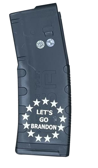 Black RAIN LASER ETCHED MAGAZINES 30RD LET'S GO BR...