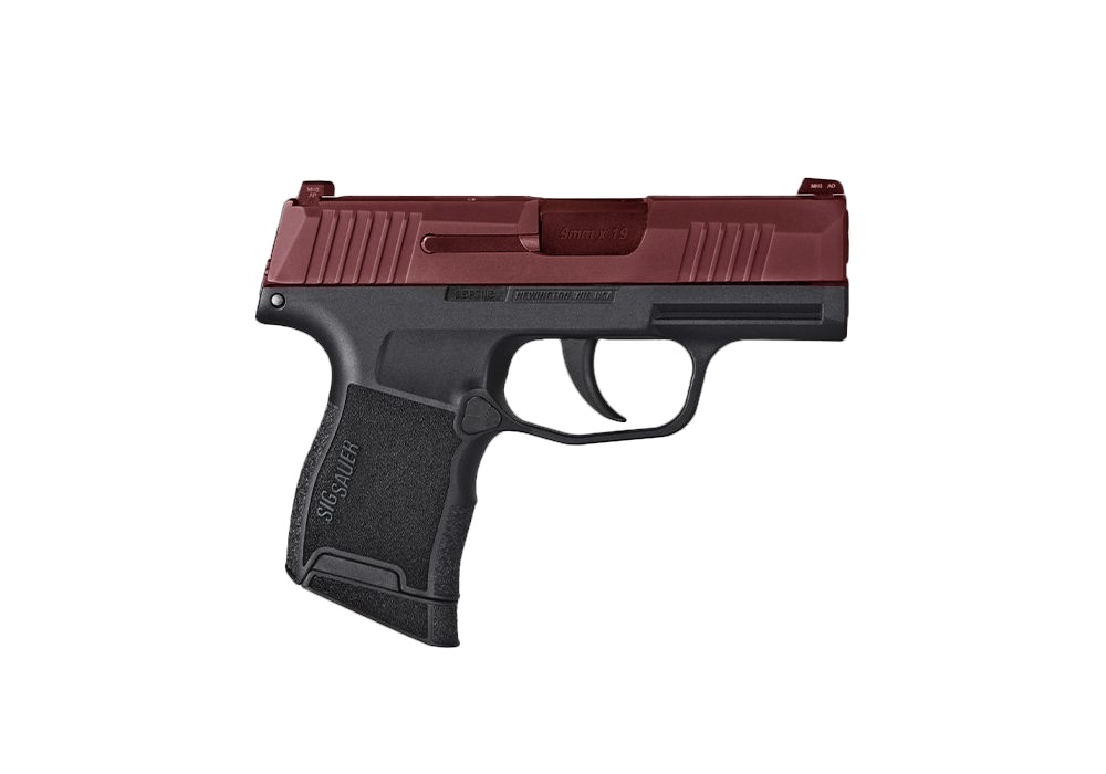 SIG SAUER P365 HGA 9MM 3.1IN BBL SF  XRAY3 NS MOD CERAKOTE WILD CHERRY SLIDE BLACK POLY GRIP 2-10RD