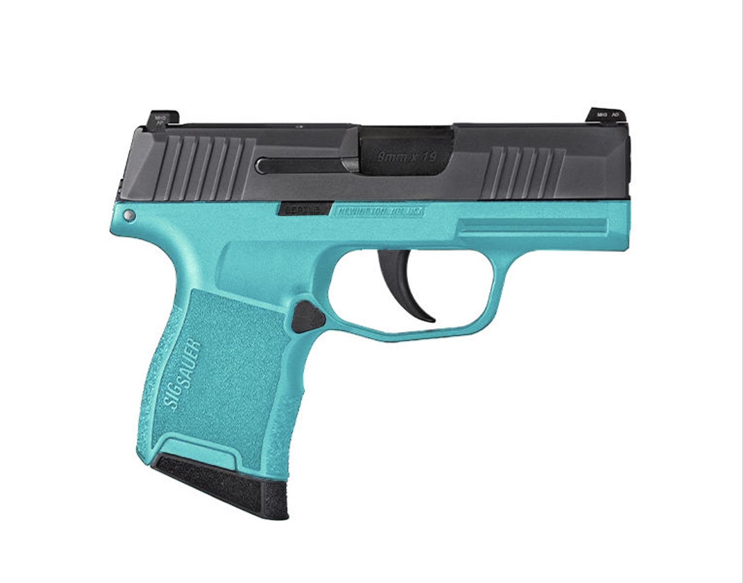 SIG SAUER P365 HGA 9MM 3.1IN BBL SF XRAY3 NS MOD CERAKOTE ROBINS EGG BLUE POLY GRIP 2-10RD MAGS