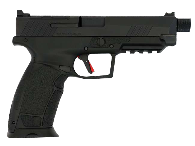 SDS Imports Tisas PX-9 Gen3 Tactical Threaded 9mm Luger Pistol: Black Polymer Frame, Hammer-Forged Barrel, CNC Machined Slide, RMR Cut, Customizable Grip, 20 & 18-Round Magazines, IWB Holster