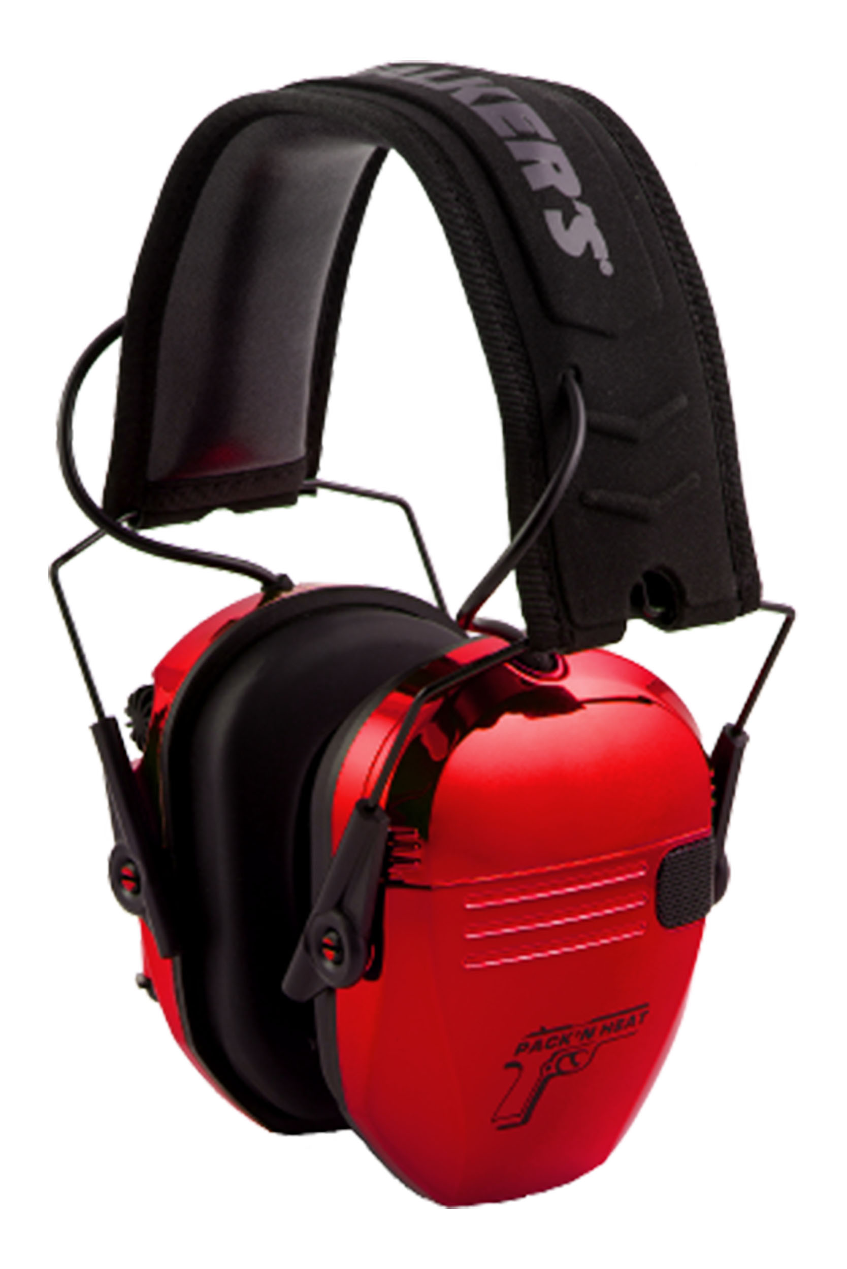PACKNHEAT CHROME PLATED ELECTRONIC EAR/EYE PROTECTION RED