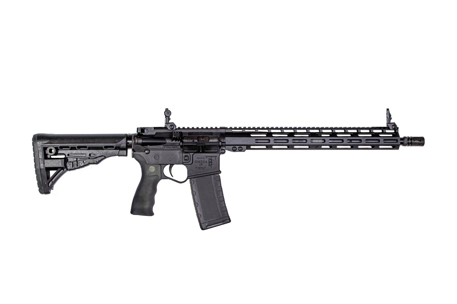 ET ARMS OMEGA RIA 5.56 16IN BBL 15" MLOK CARBON FIBER BUFFER TUBE ATI STOCK 30RND FLIP UP SIGHTS