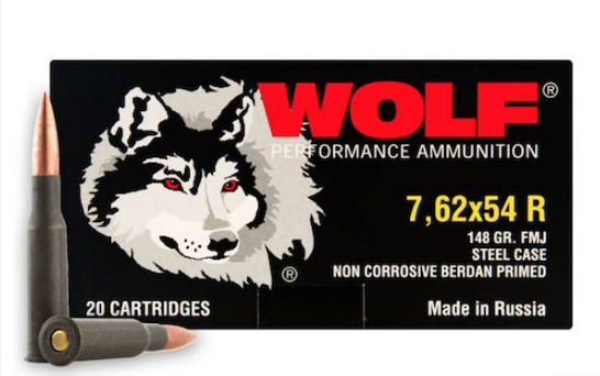 Wolf Performance Ammunition Military Classic 7.62x54R 148gr FMJ Rifle Ammunition