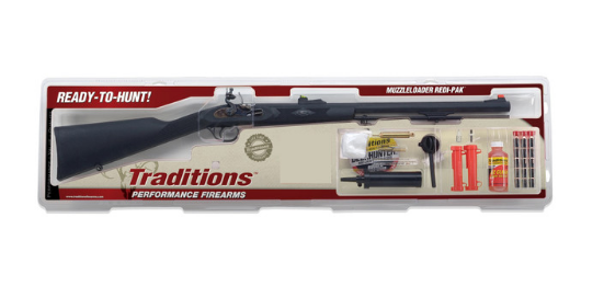 TRADITIONS REDI-PAK PA PELLET RIFLE FLINTLOCK RBP 50 CAL 26 IN BLK BBL SYN W ACC`S ( 3 PER CASE )