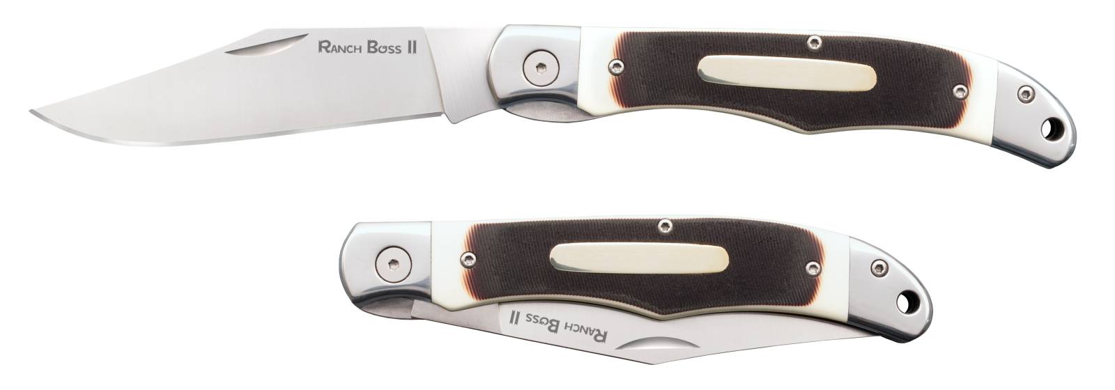 Cold Steel CS20NPM1 Ranch Boss II 4" Folding SK-5 Blade Sawed Bone Handle - Cold Steel, Inc.