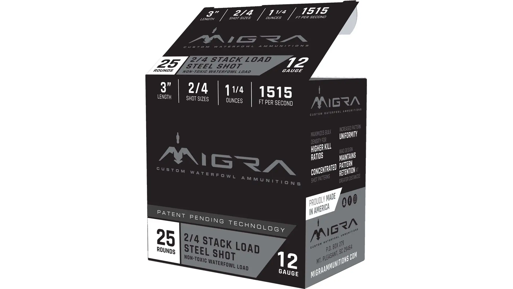 MIGRA STAXD STEEL AMO 12GA 3IN 1.25OZ 4-6 SHOT 10-25RD BOXES