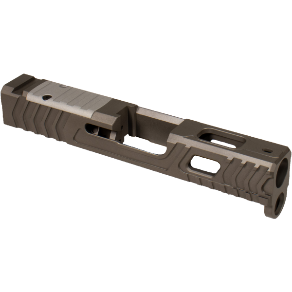 SHARK COAST GREASY GLOCK 43X SLIDE TUNGSTEN SHIELD RMSC OPTIC CUT