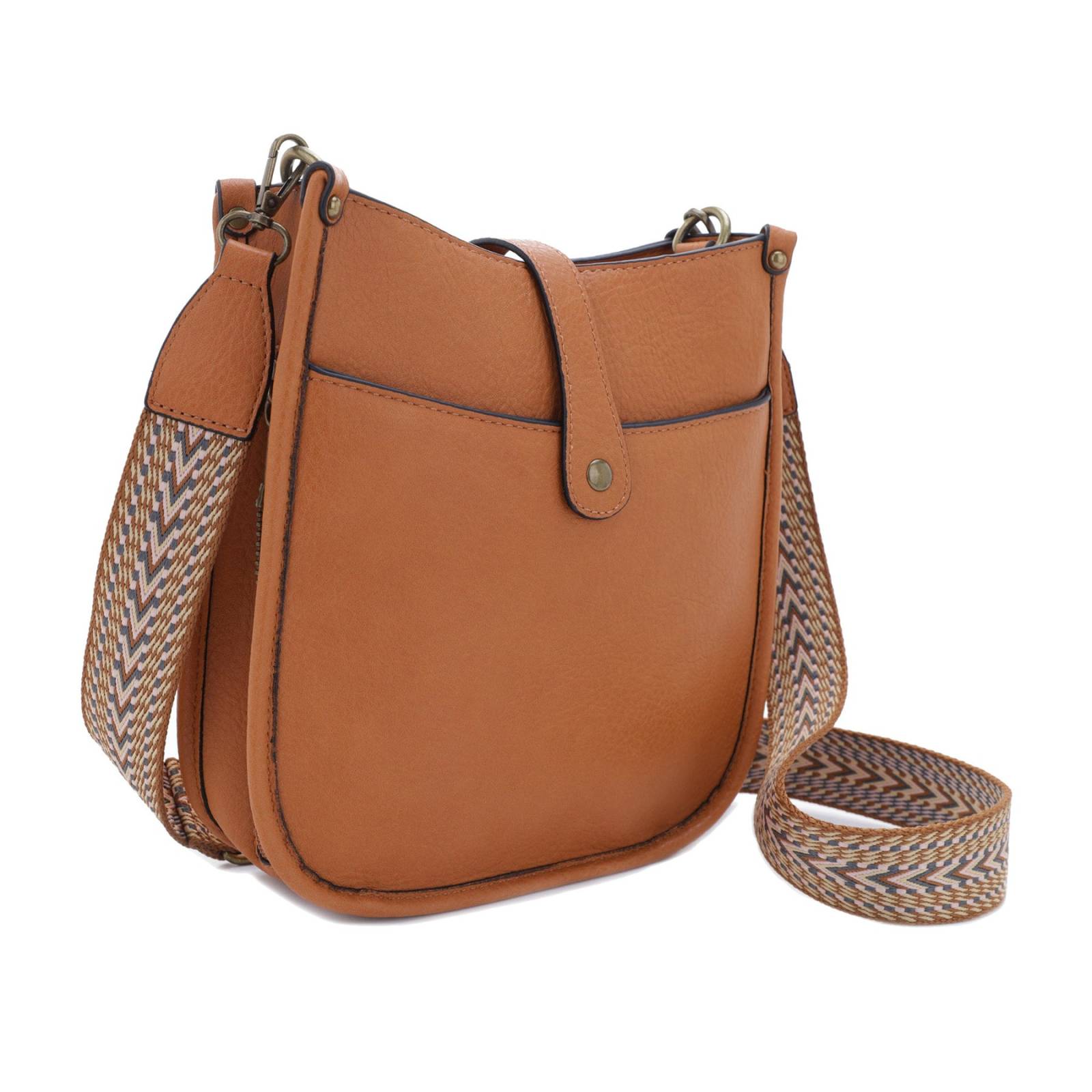 JESSIE & JAMES CHELSEA CONCEALED LOCK AND KEY HOBO BAG 10 H X 9.75 W X 3 D ( TAN )