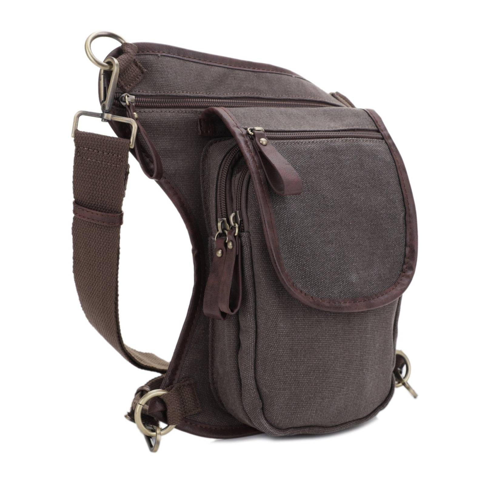 JESSIE & JAMES COUGAR CANVAS CONCEALED CARRY WAIST & LEG BAG 11.5 H X 10 W X 2.5 D ( GREY )