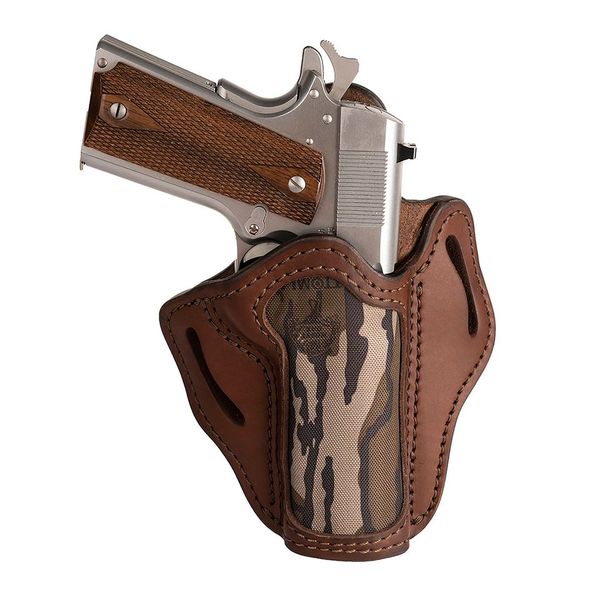 1791 Gunleather MOBH1BRWR BH1 Optic Ready OWB 01 Brown with Mossy Oak Leather Belt Loop Fits 5" 1911