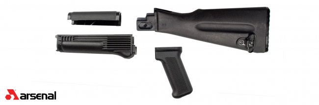 ARSENAL AKBSL 4 PIECE STOCK SET FOR STAMPED  AK47/74 VARIANTS BLK PLOYMER FURNTURE