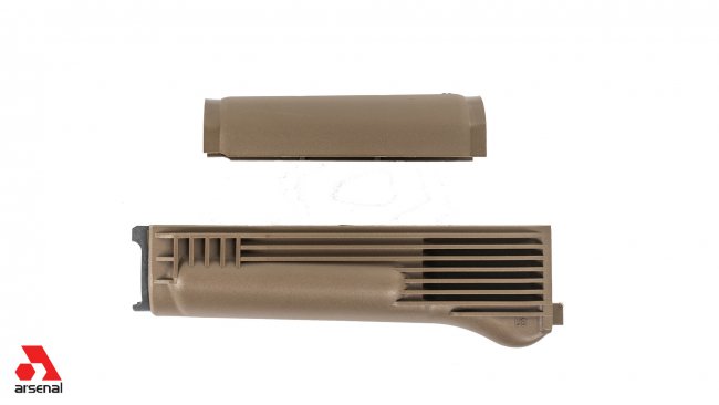 ARSENAL HANDGUARD SET FDE POLY WITH STAINLESS STEEL HEAT SHEILD FOR MILLED RECEIVER US MADE