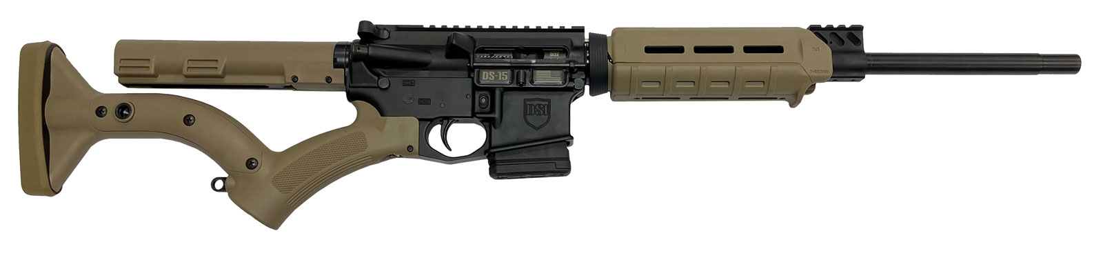 DSI DS-15 FEATURELESS MOE RIA 5.56 NATO 16IN BBL ORC FDX THRDSN STK 7IN MOE FE 10RD PMAG NY CA CMP